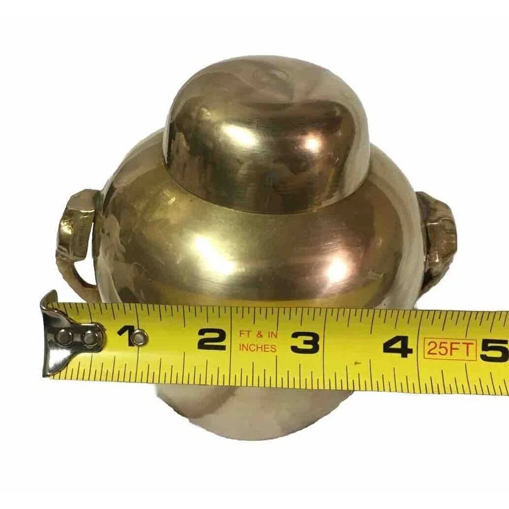 Vintage Brass Ginger Jar Vase Elephant Head Handles